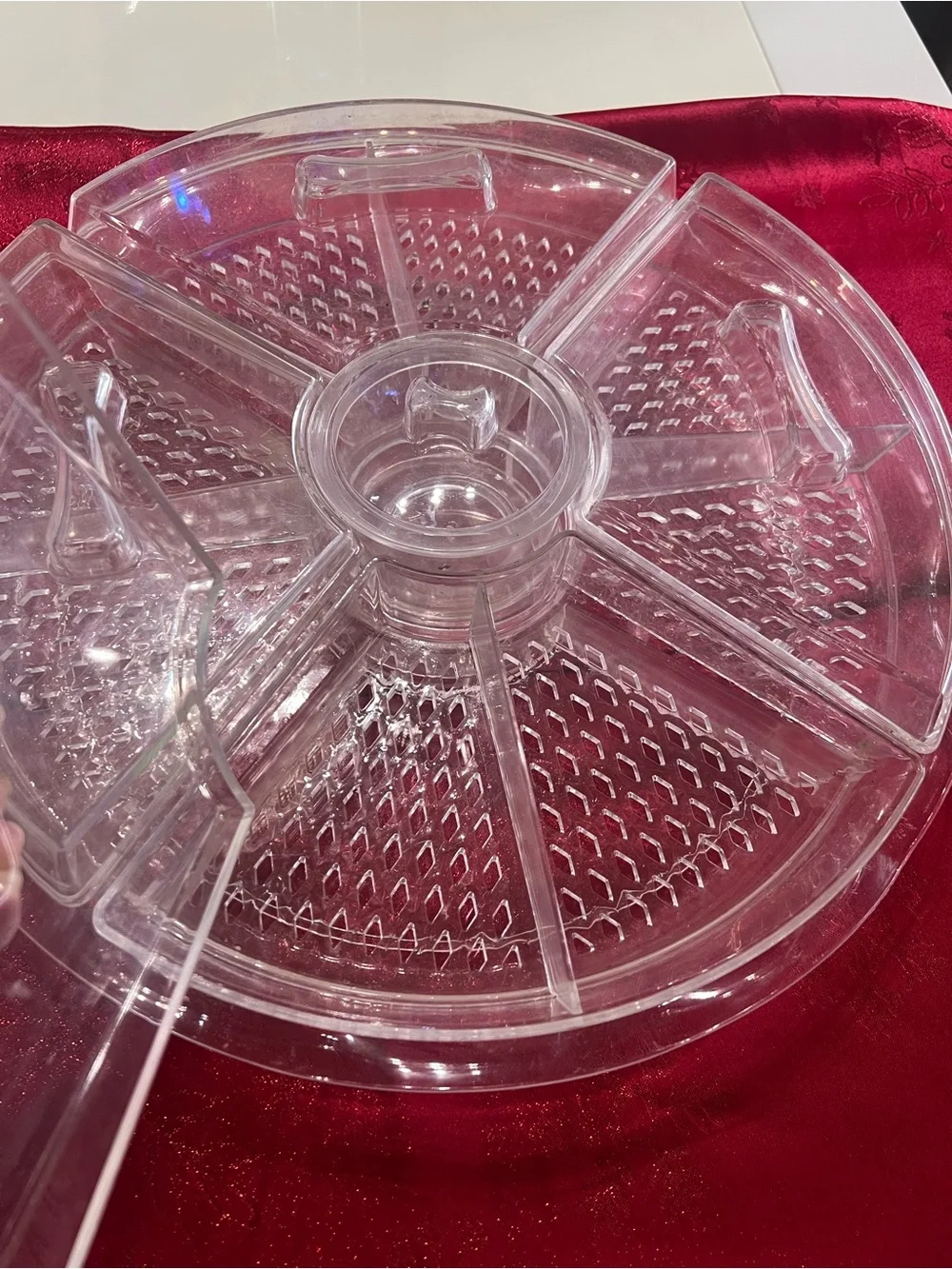 Clear Plastic 6-Compartment Party Serving Tray - Unbranded